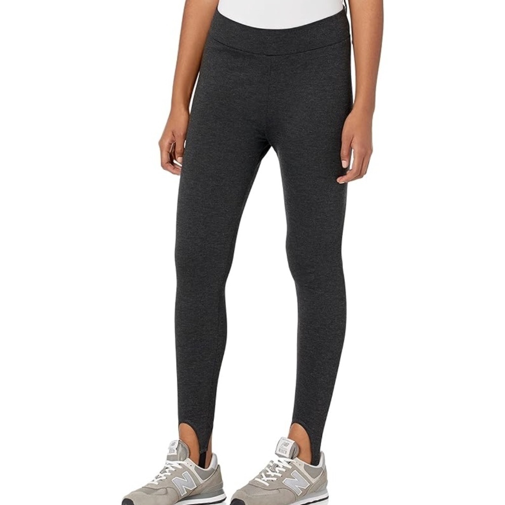 Daily Ritual Women's Dark Gray Charcoal Stirrup Ponte Leggings LARGE Short NWT